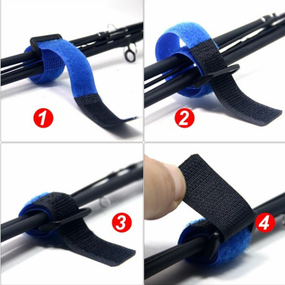 10pcs Fishing Rod Tie Holder Strap Fastener Ties Fishing Accessories Reusable