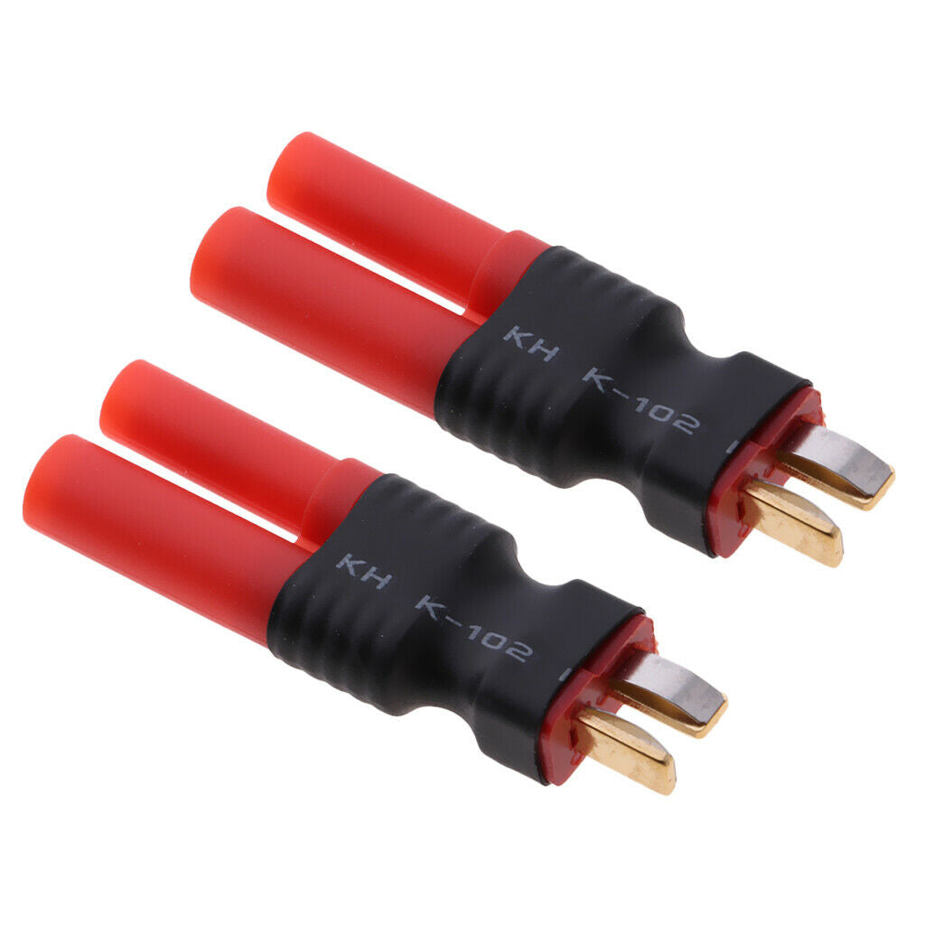 2x Common T Plug to 4.0mm Banana Plug Connector Connector for HXT Male Plug