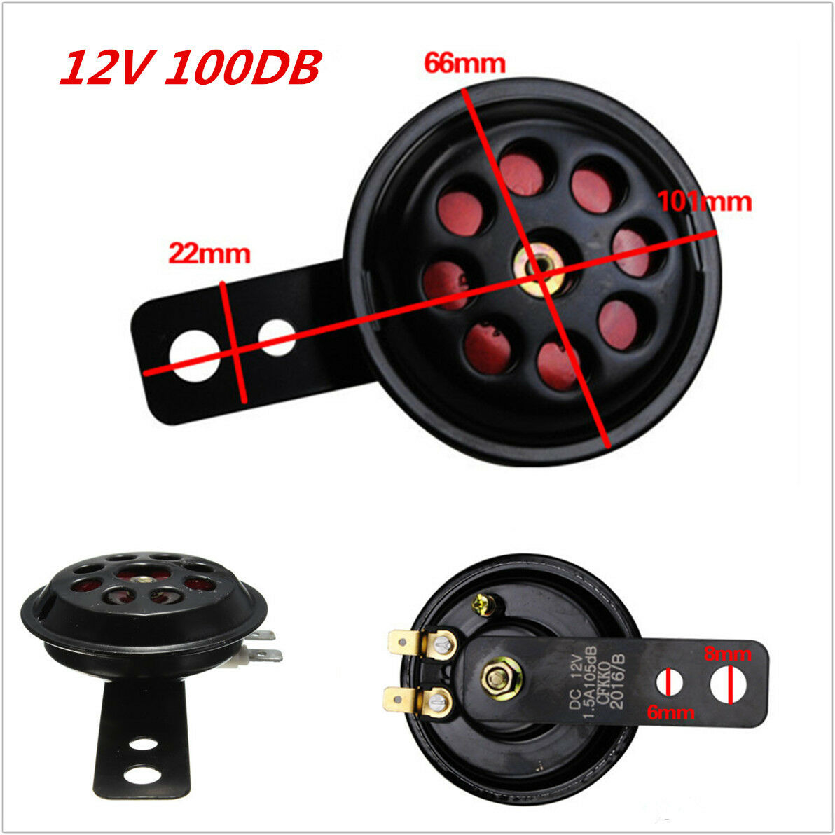 Universal Metal Waterproof Motorcycle Electric Horn 12V 100DB Loud Sound Speaker