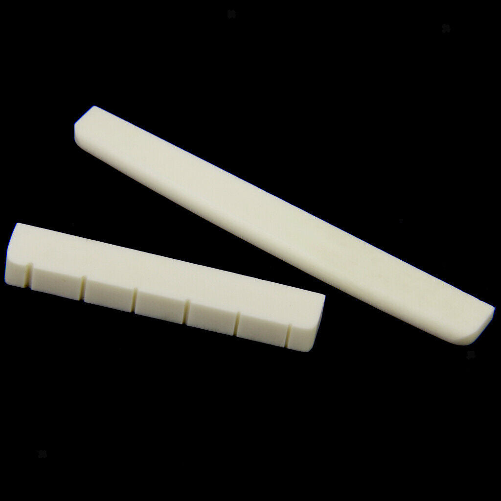 1 Set Classical Guitar Buffalo Bone Saddle Nut Slotted Set DIY Repair Parts