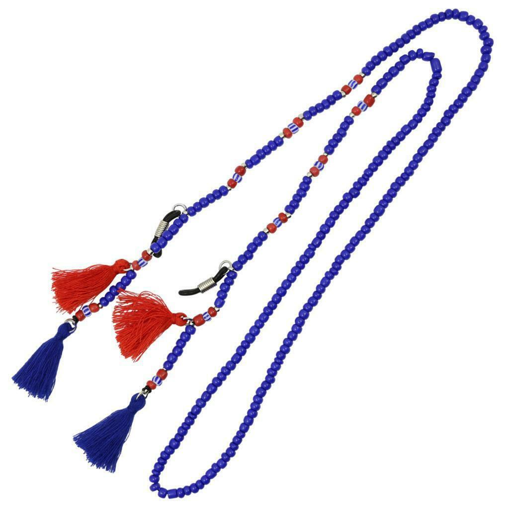 2 Pieces Glass Beaded Eyeglass Straps Sunglasses Holder with Non-slip Silicone
