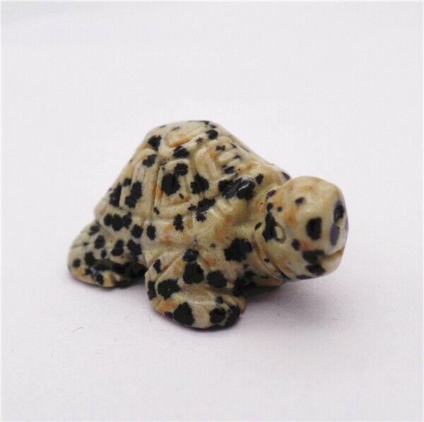 38x25x17mm Natural Dalmation Jasper Carved Tortoise Decoration Statue HH7913
