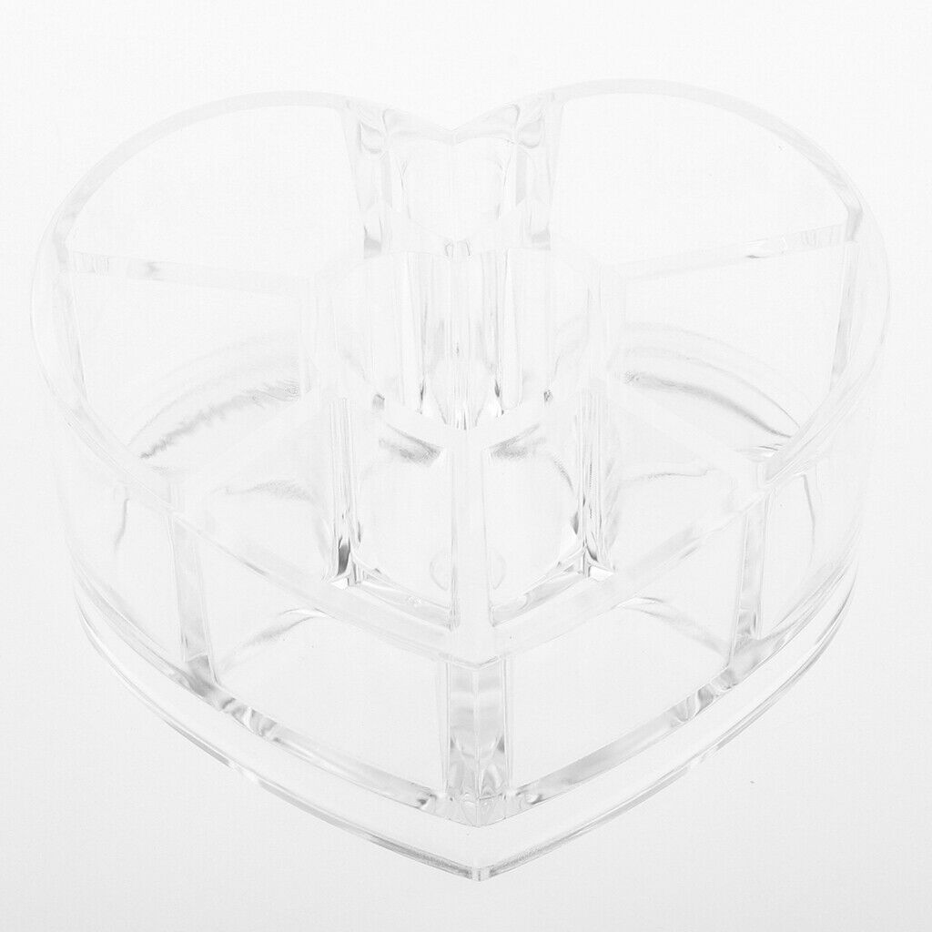 Clear Acrylic Box Storage Container Cosmetic Organizer Heart Shape Case