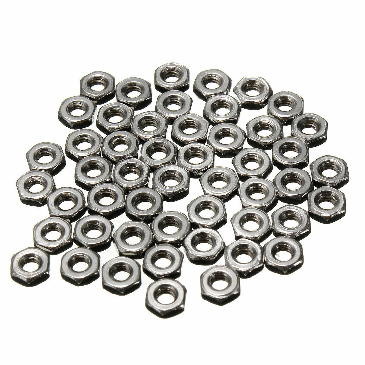 100Pcs M2 Dia 2mm Hex Screw Nuts 304 Stainless Steel Hexagon Nuts DIY Fasteners