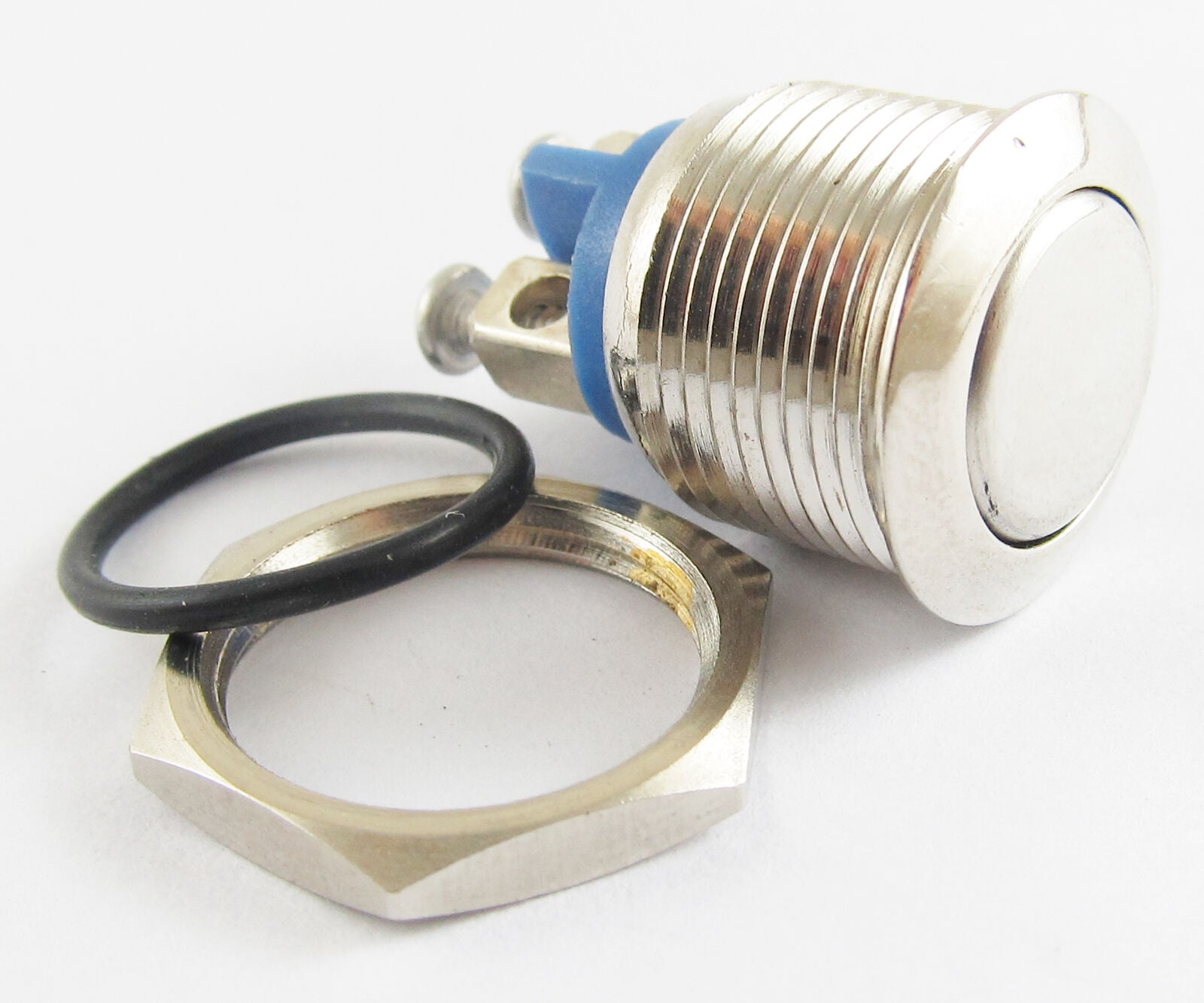 10x Metal Flat Push Button Momentary Horn Waterproof Switch 12V 16mm QN16-A1 New
