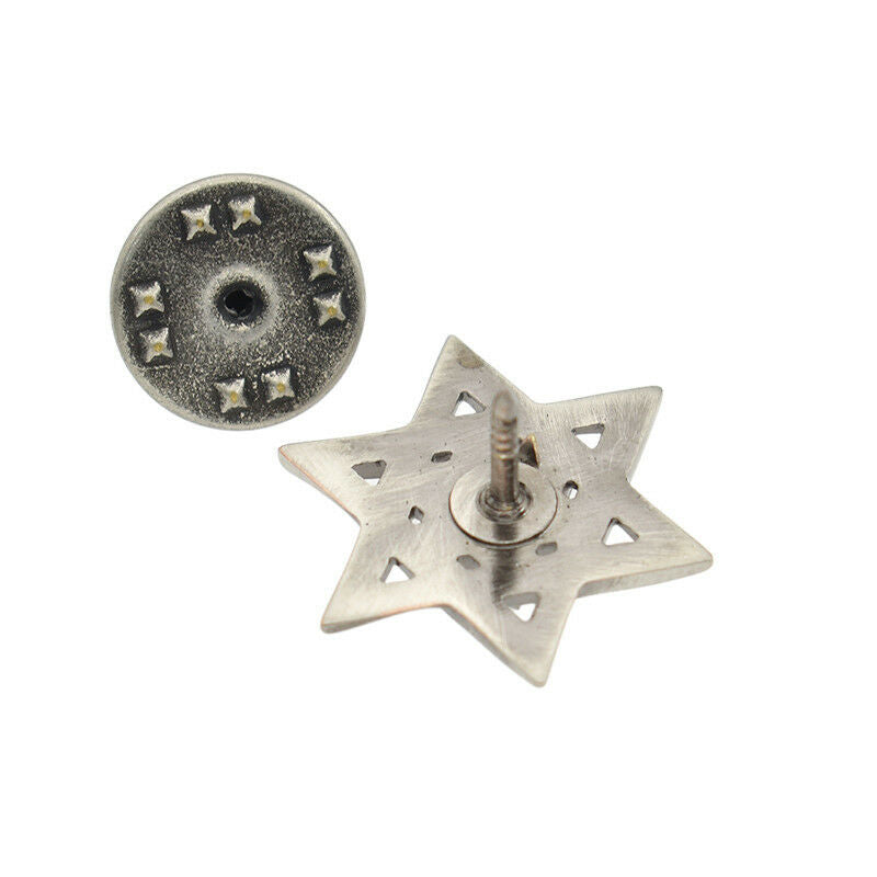 Alloy Star of David Shape Brooch Shirt Lapel Pin Breastpin Mens Unisex Jewelry