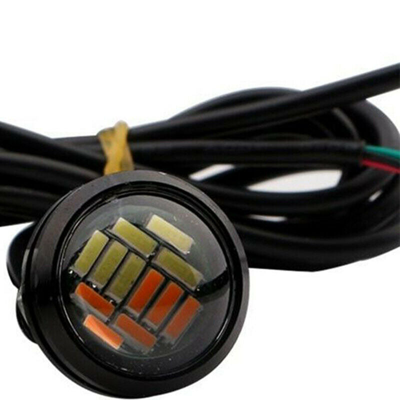 8 Pcs 12V 23Mm Dual Color Switchback 4014 Smd 12 Led Drl Eagle Eye Daytime LigX8