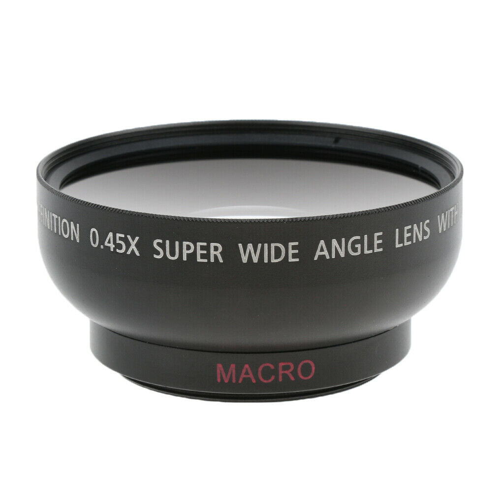 Professional 43mm 0.45X Wide Angle Macro Lens + Hard Hood +