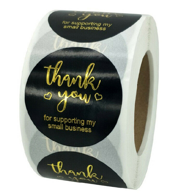 500Pcs/Roll Bronzing Paper Seal Label Thank You Stickers Custom Gift Bake.l8
