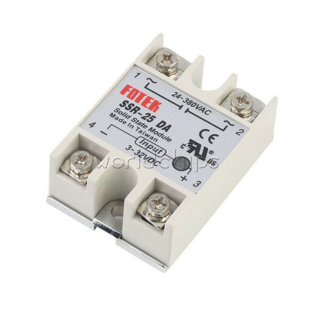 Solid State Relay Module SSR-25DA 25A /250V 3-32V DC Input 24-380VAC Output NEW