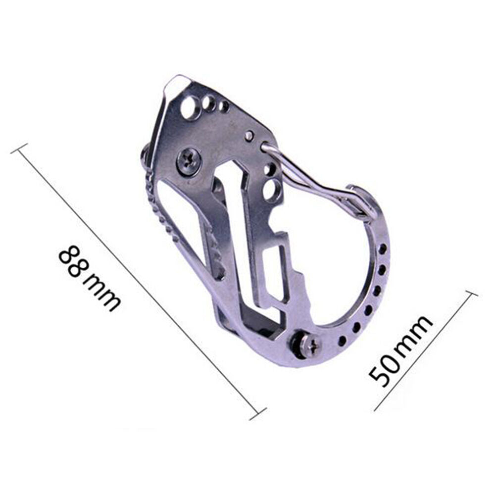 Multi Tool Key Holder Wrench Quickdraw Carabiner Stainless With Bottle Ope.l8