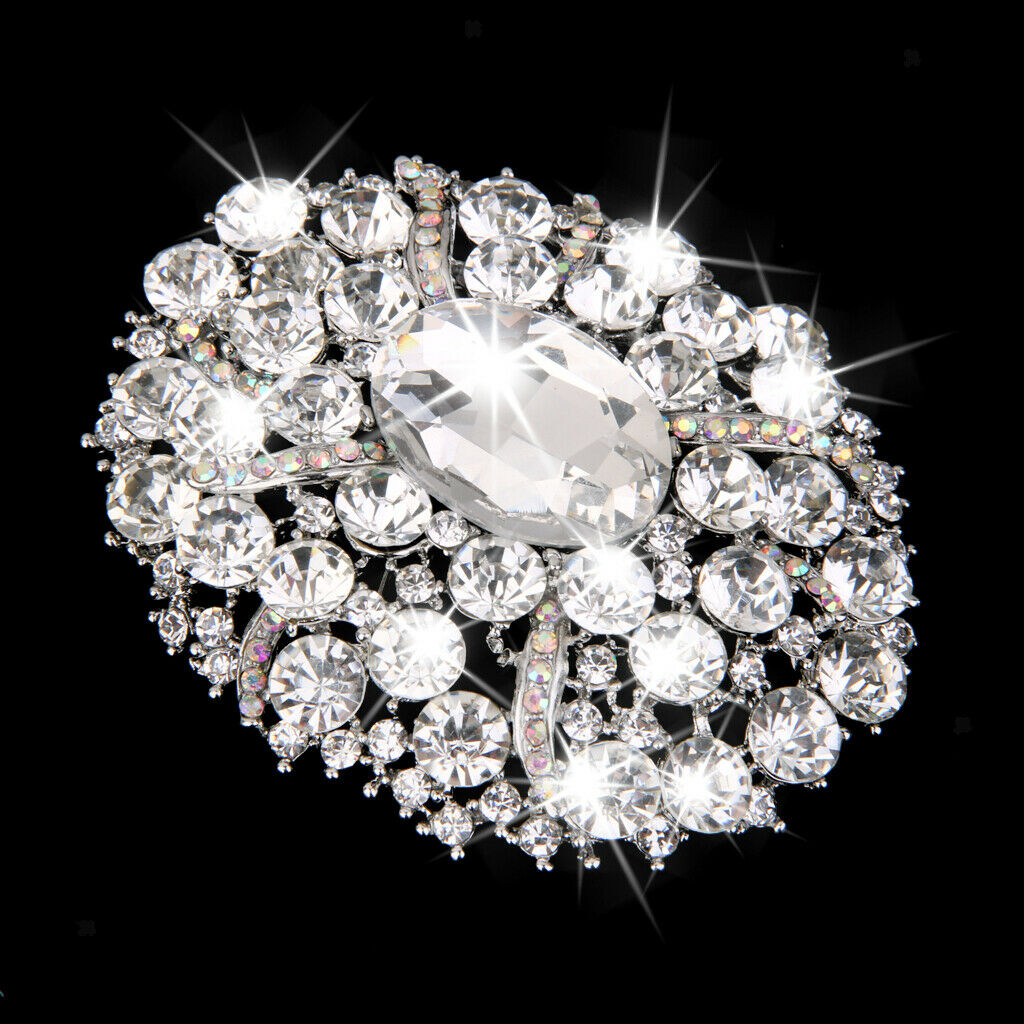 Full Crystal Rhinestone Bridal Wedding Party Brooch