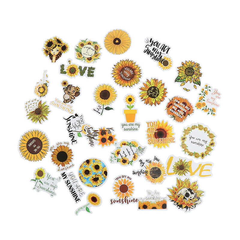 50Pc Sunflower Waterproof Stickers For Car Luggage Fridge Laptop Motorcycle  SJ