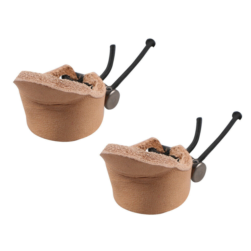 Leather Adjustable Archery Finger Guard Thumb Guard Tab, 2pcs / Pack