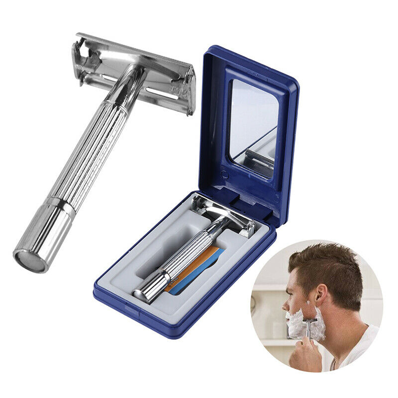 Stain Steel Razor Double Edge Blade Safety Shaver Handle Holder Blade Mir.l8