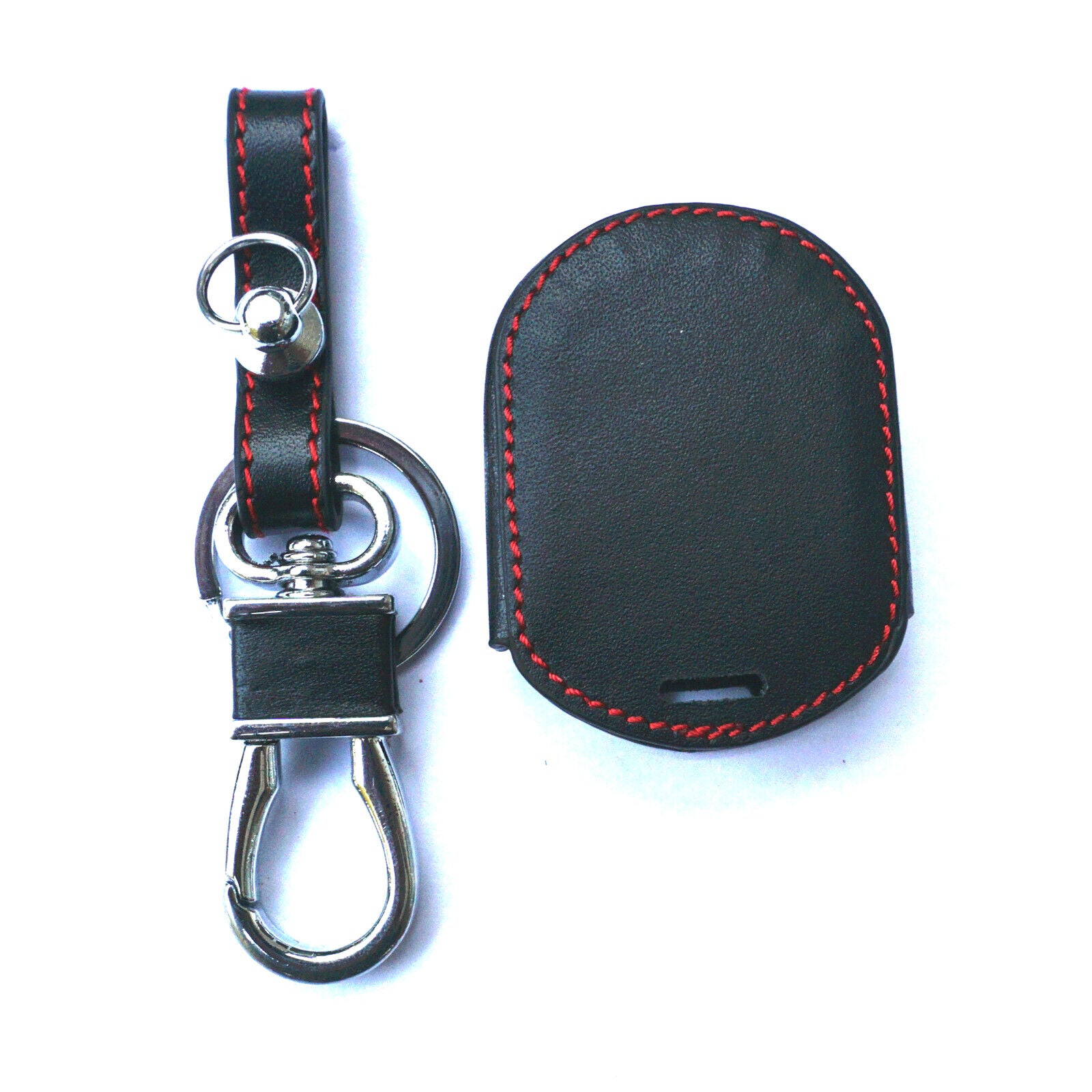 New Black Leather 4 Buttons Remote Smart Key Chain Cover Case For Ford Mustang
