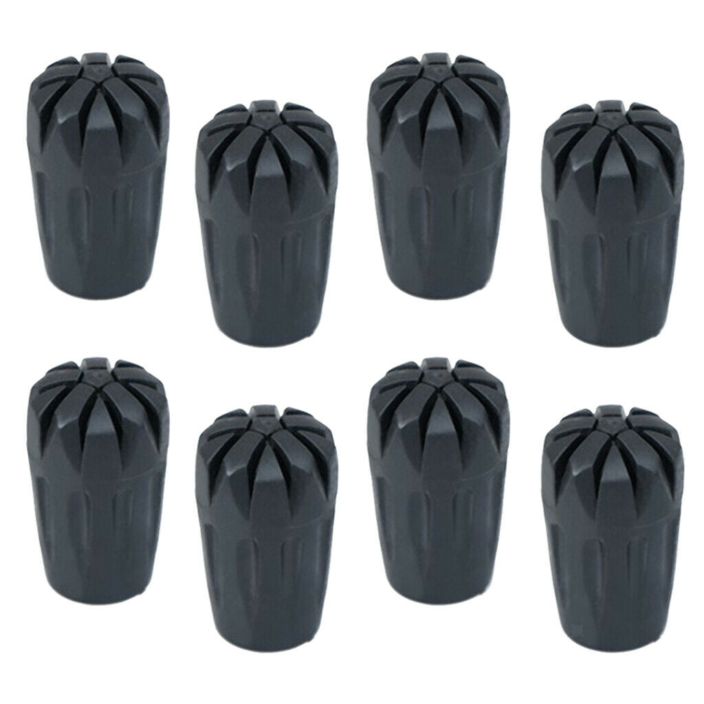 8 Pack Trekking Stick Tips Outdoor Mountaineering Pole   Replacement Black