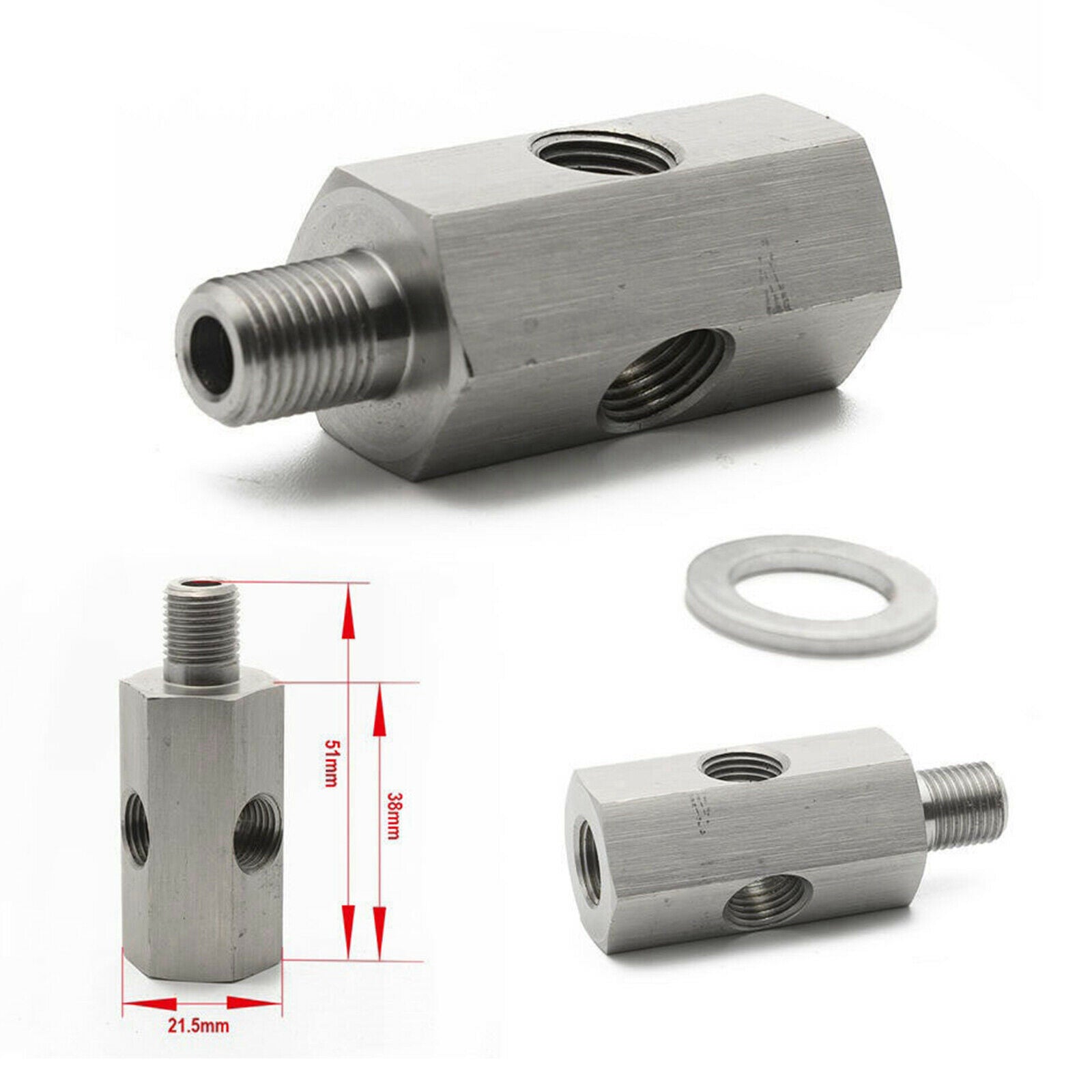 1/8'' BSPT Oil Pressure Sensor Tee to NPT Adapter Parts Professional Durable