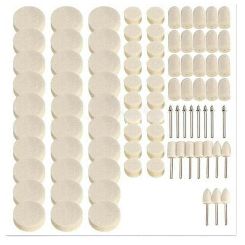 88 Pcs Wool Felt Buffing Polishing Pad Wheel Cone Tips Grinder For Dremel Rotary