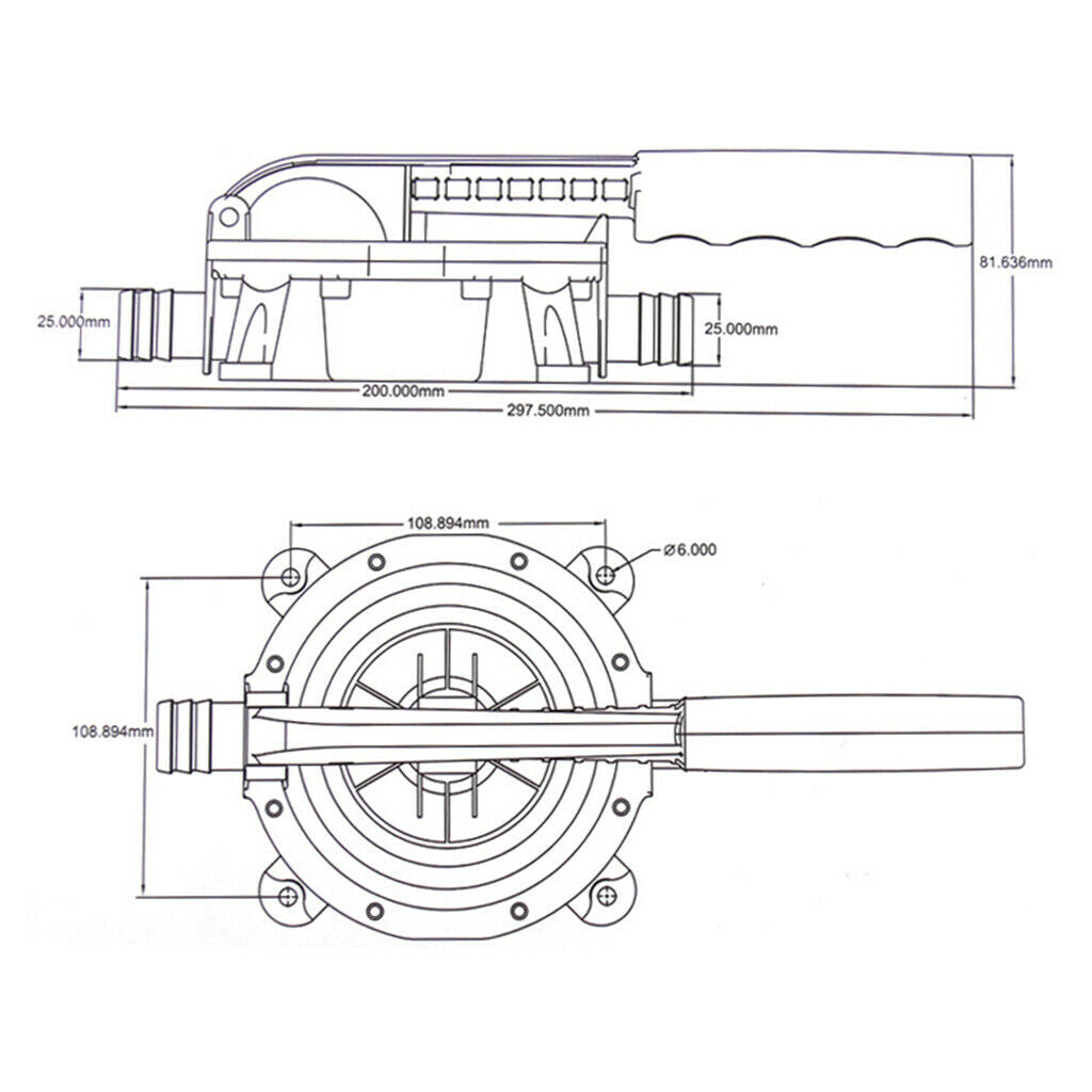 720GPH Manual Diaphragm Hand Bilge Water Pump Trasfer for Boat Marine