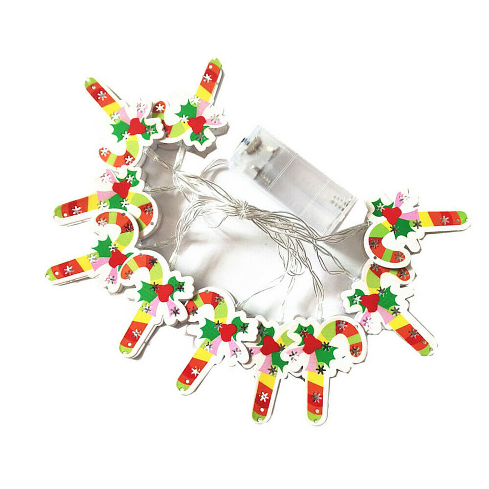 Christmas 20LEDs Decorative Metal String Lights Battery Operated Candy Canes 10"