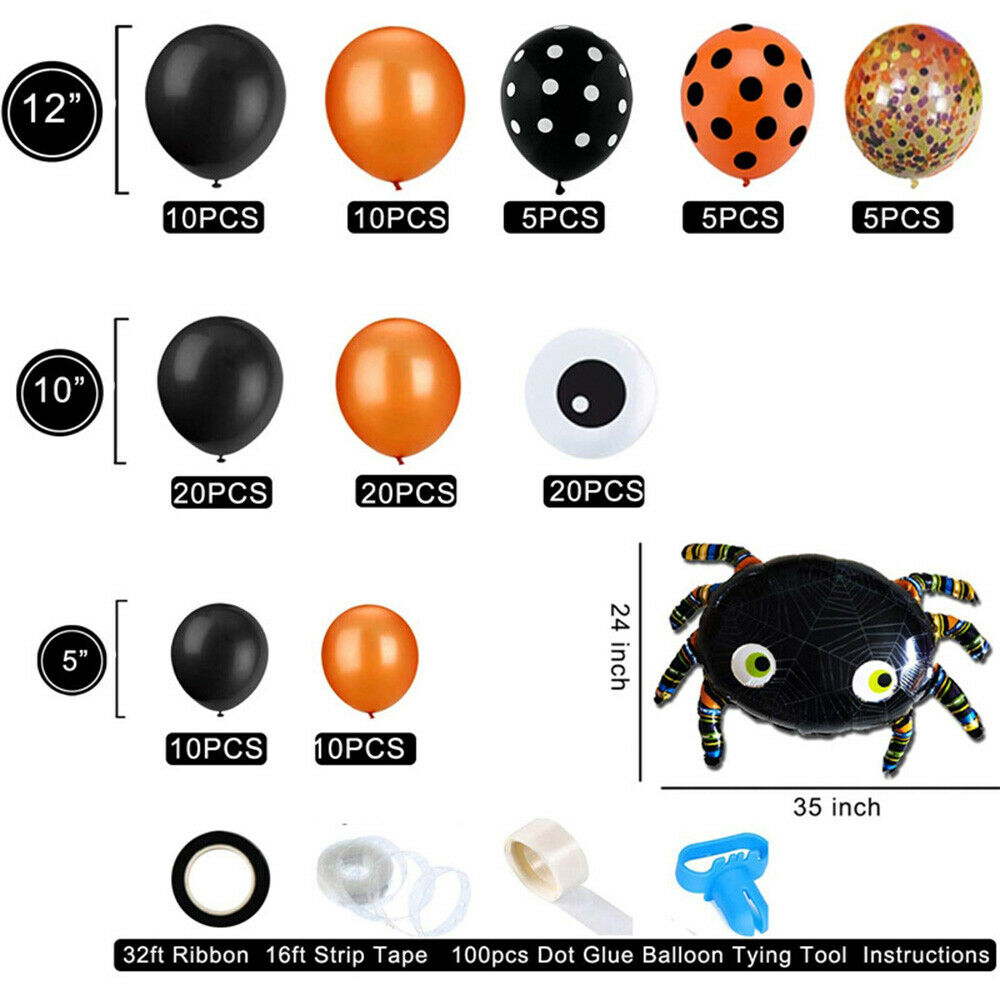 Halloween Theme Latex Balloon Set DIY Decoration Props Home Party Holiday Acce