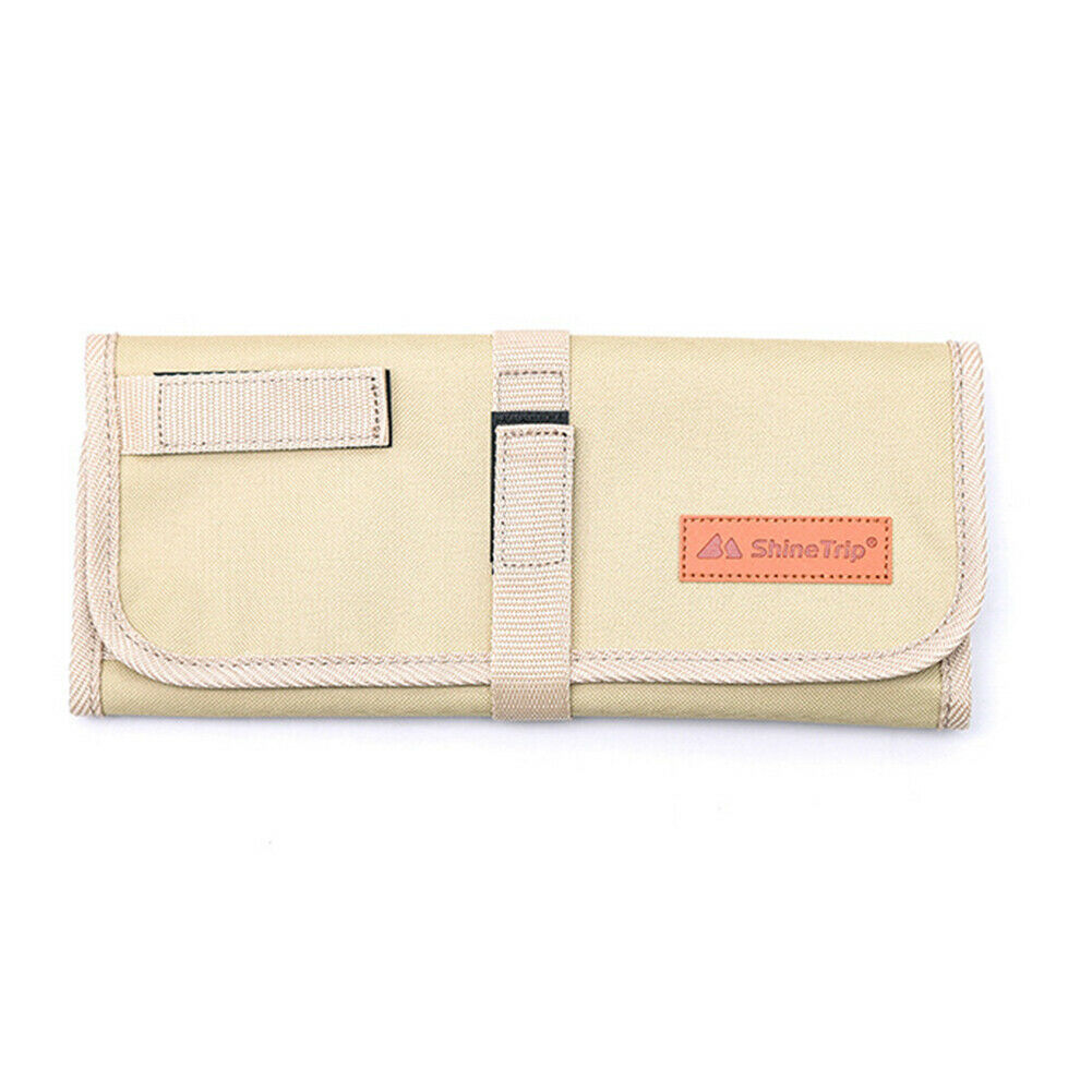 Outdoor Tableware Storage Bag Folding BBQ Picnic Camping Spoon Fork Holder @