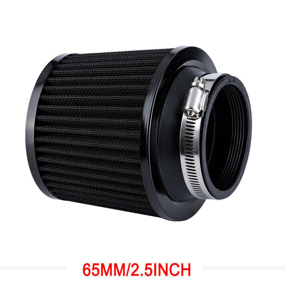 Motorcycle Scooter ATV 2.5'' Black Air Intake Filter Rubber Adapter Universal
