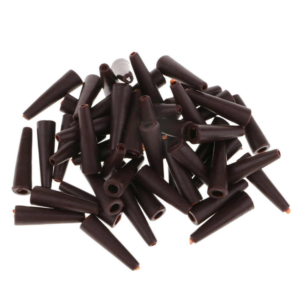 2X 50pcs Tail Rubber Tubes for Saftey Clips Carp Fishing Rig Sleeves 20mm