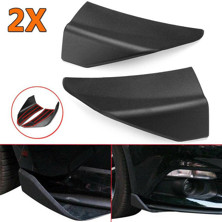 For 2015-2017 Ford MUSTANG 1 Pair Matte Black Front Chin Bumper Spoiler Winglets