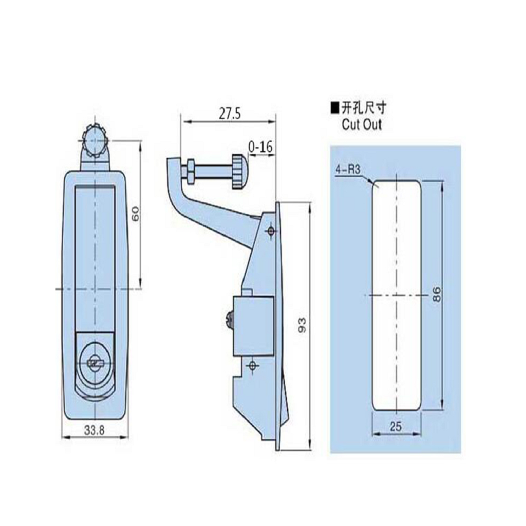 Flush Lever Door Latch Compression Lock Adjustable Latches for Marine, Boat, RV,