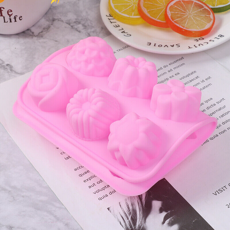 Cake Baking Flower Shaped Silicone Mould DIY Handmade Candle Soap Moulds .l8