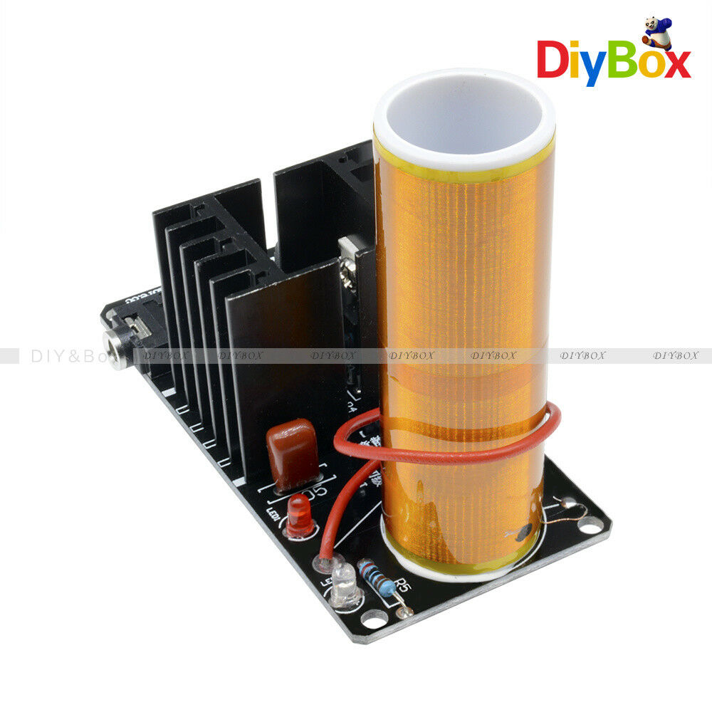 Mini Tesla Coil Plasma Speaker Finished Electronic Field Music 15W 15V-24V