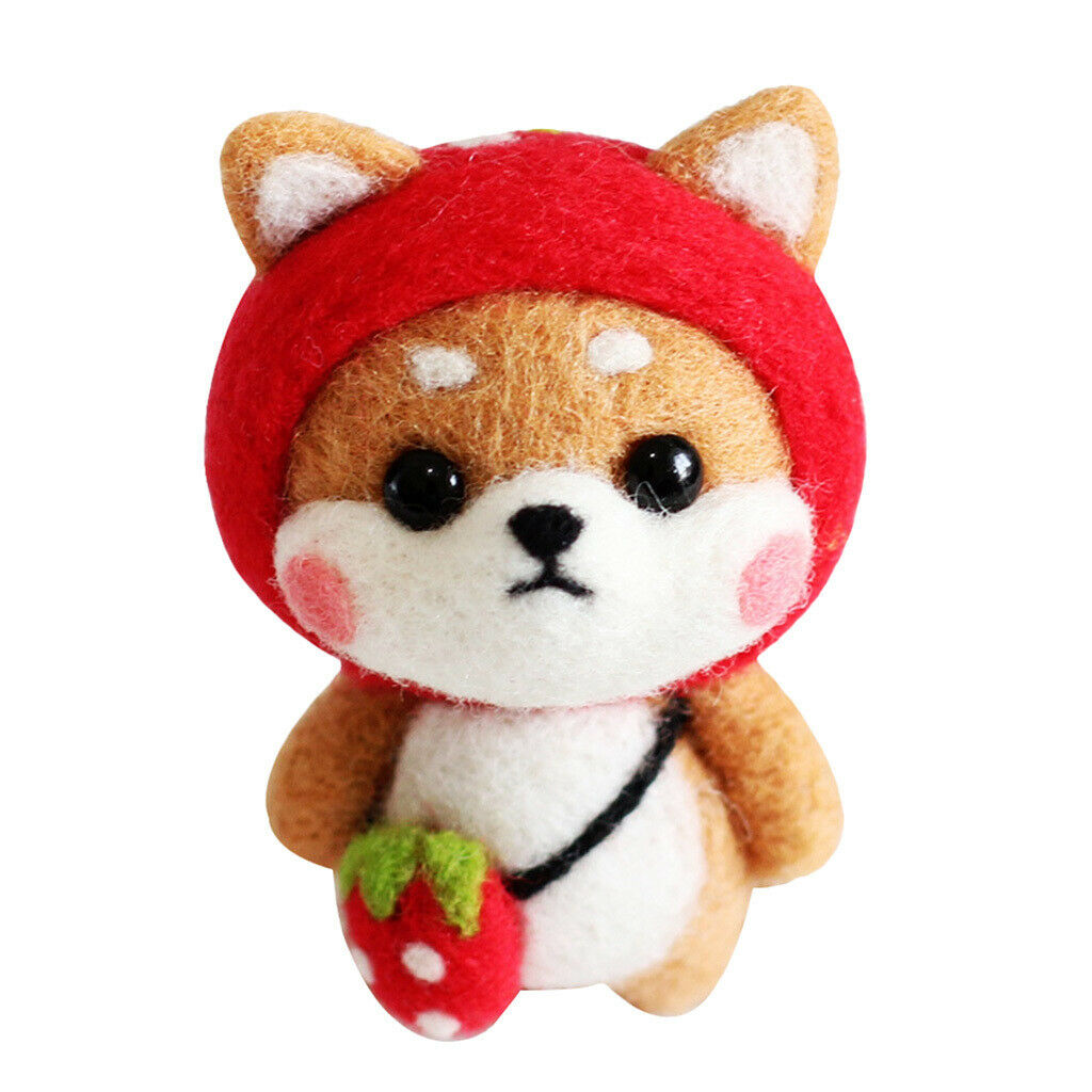 5pcs Cute Shiba Inu Dog Felting Kit Arts And Crafts Wool Kit DIY Decoration