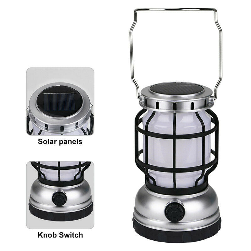 Solar Powered Retro Kerosene light Camping Lamp Flame Light Portable Lantern