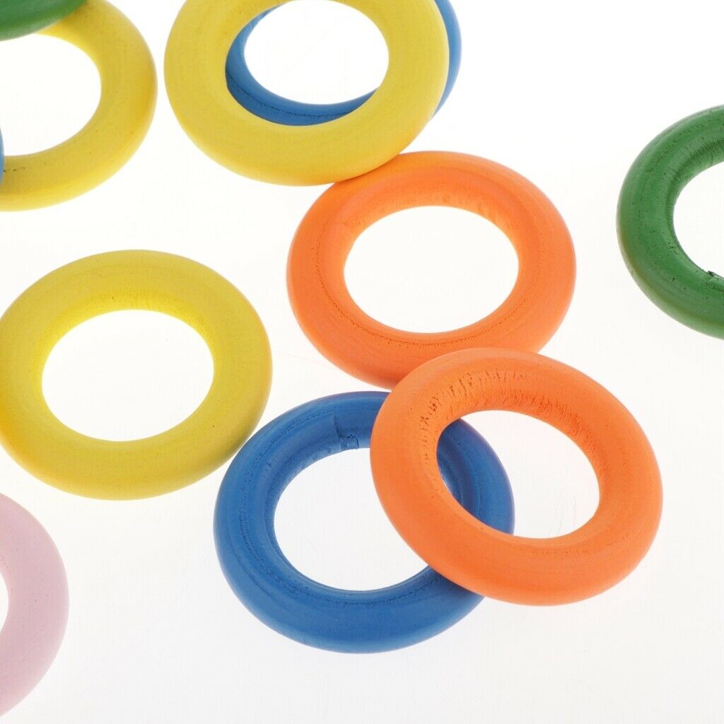 40x Round Mini Wooden Rings Circle Beads â€“Bracelets /Necklace /Earrings DIY