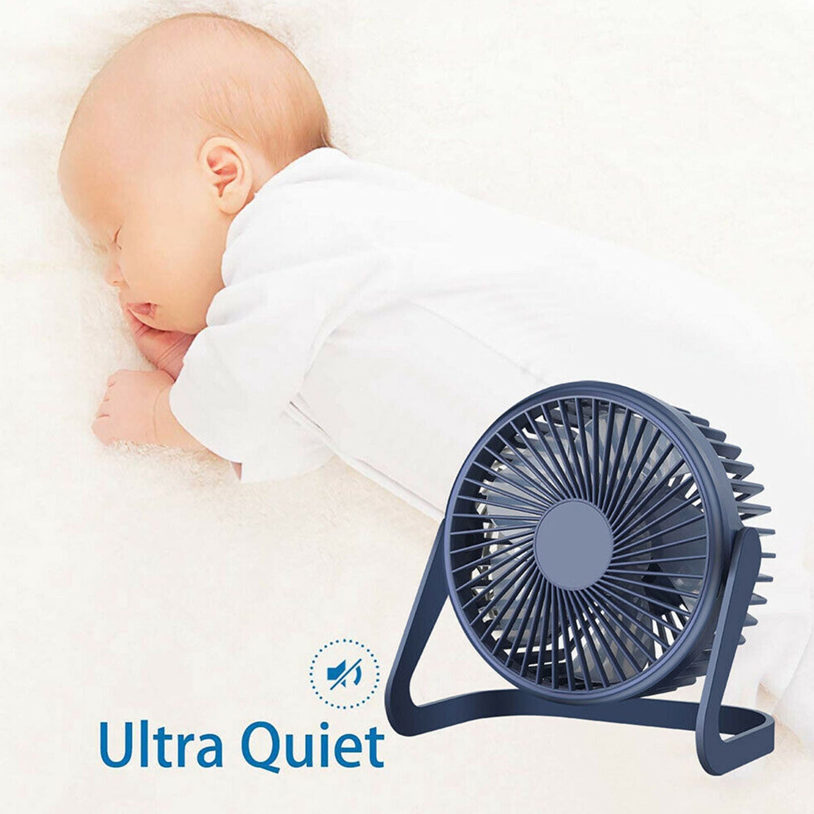 USB Desktop Fan Portable Desk Cooling Fan 2 Speeds Small Quiet Table Fan 5inch