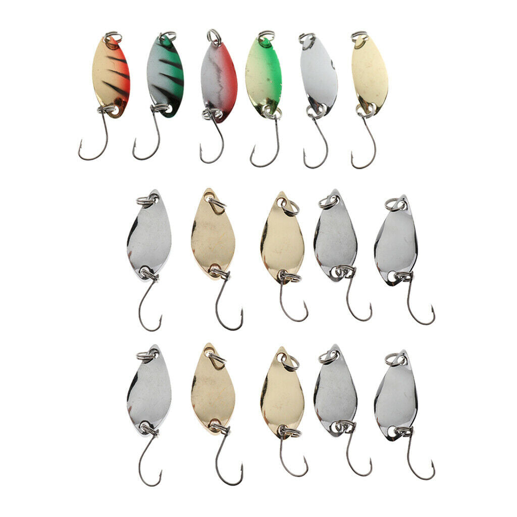 16pcs Assorted Fishing Spoon Lures Metal Hard Baits Sequins 2.5g/3.5g/5g/3g