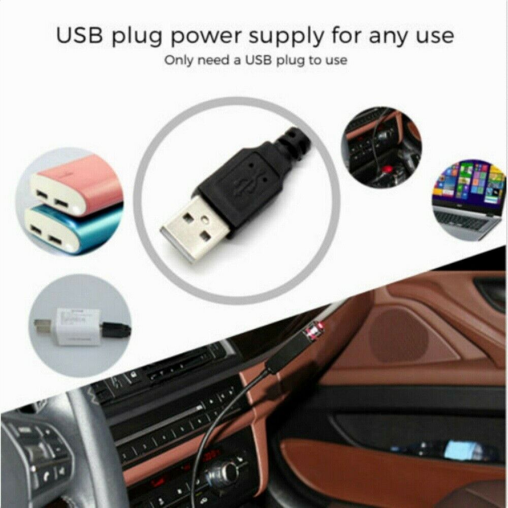 Car Interior LED Romantic Atmosphere RED Light USB Charge Floor Decor Lamp Decor