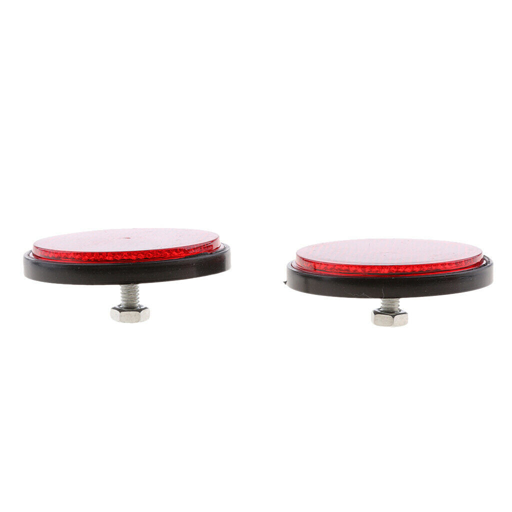12x Red+Orange Round Reflectors Universal for Motorcycle ATV Dirt Bike Motorbike