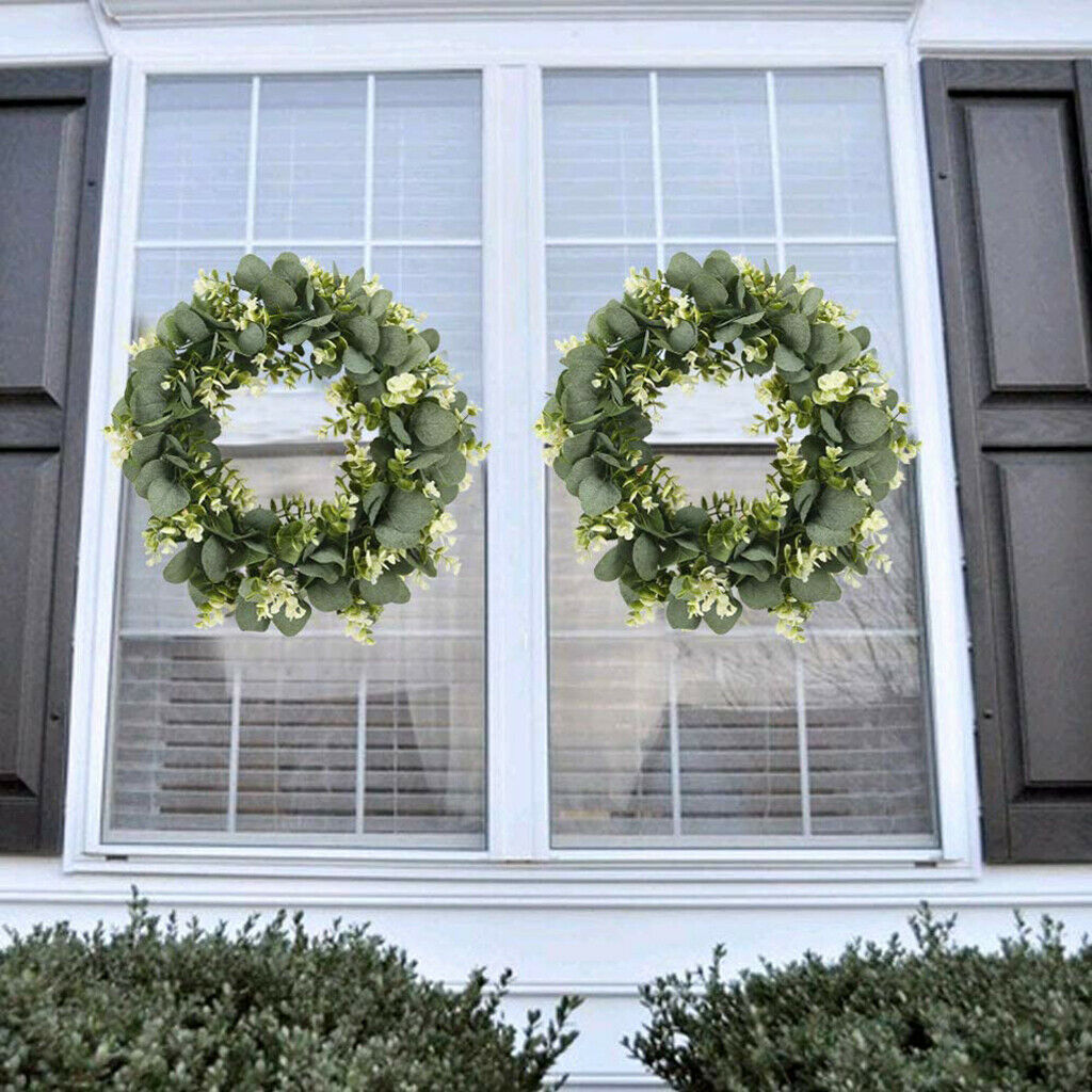 17inch Natural Door Wreath Home Front Door Garland for Festival Celebration