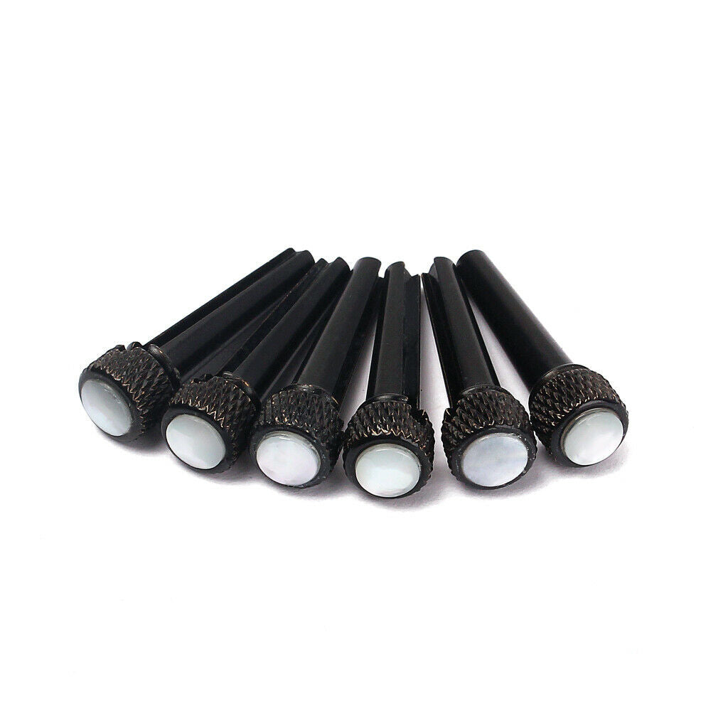 Set of 6 Copper Acoustic Guitar/Mandolin Bridge Pins Replacement-Black