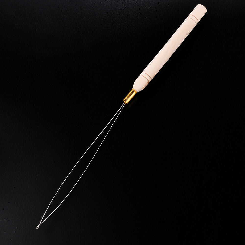 New 1PC Hair Extension Tool- Micro Ring Bead Pulling Hoop Loop Feather Threader
