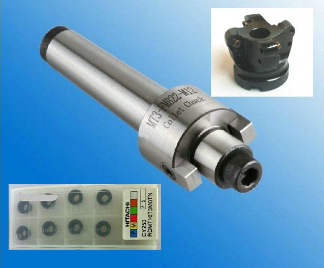 M12 MT3 FMB22 +8R-63-22 63mm cutter+10pcs 8R  carbide insert Mill [M1]