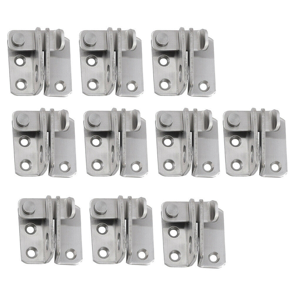 10PCS (Left Open) Stainless Steel Safety Door Latches, Solid Gate Latches/Lock