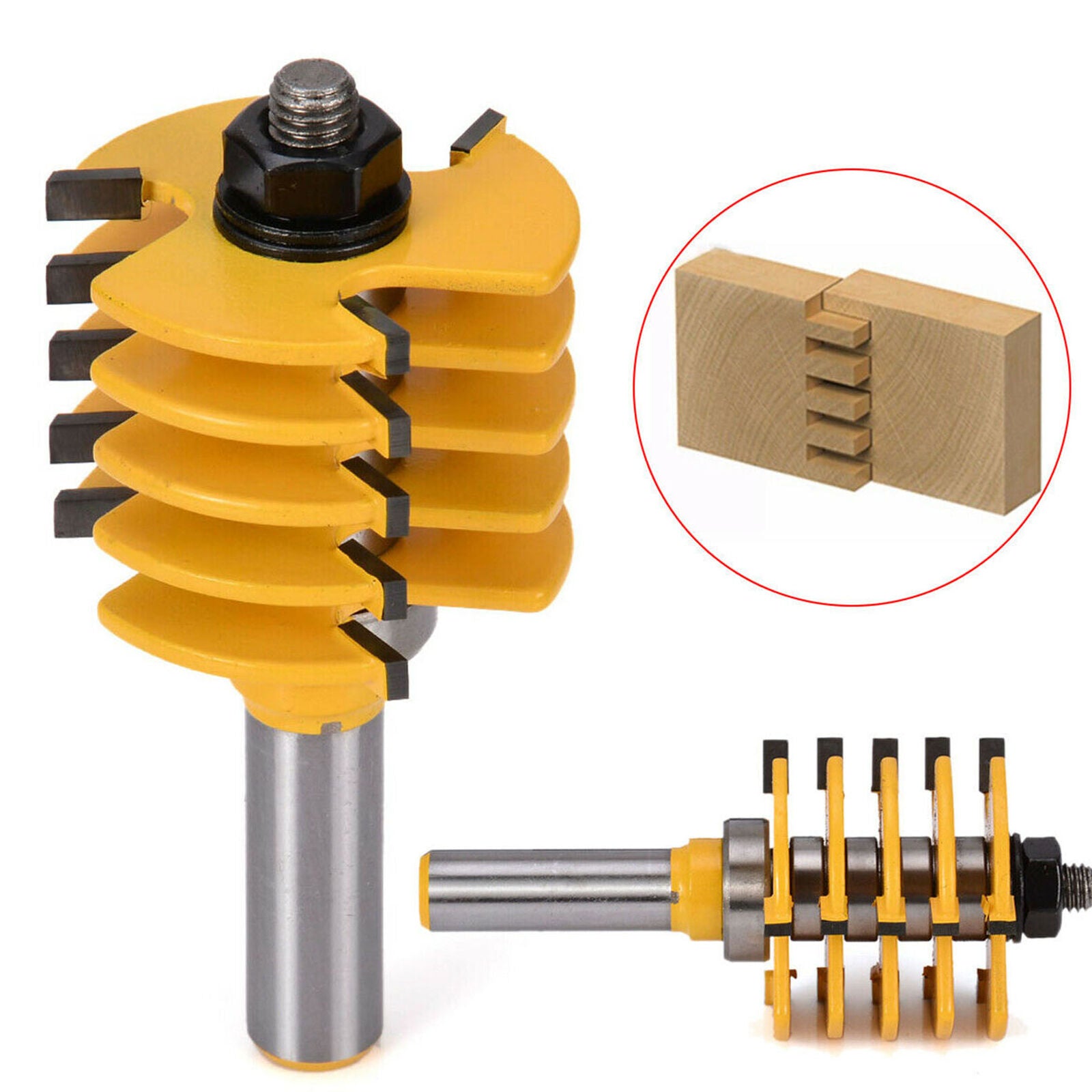 1/2" Reversible Shank Finger Glue Joint Router Bit Cutter Woodworking Tool