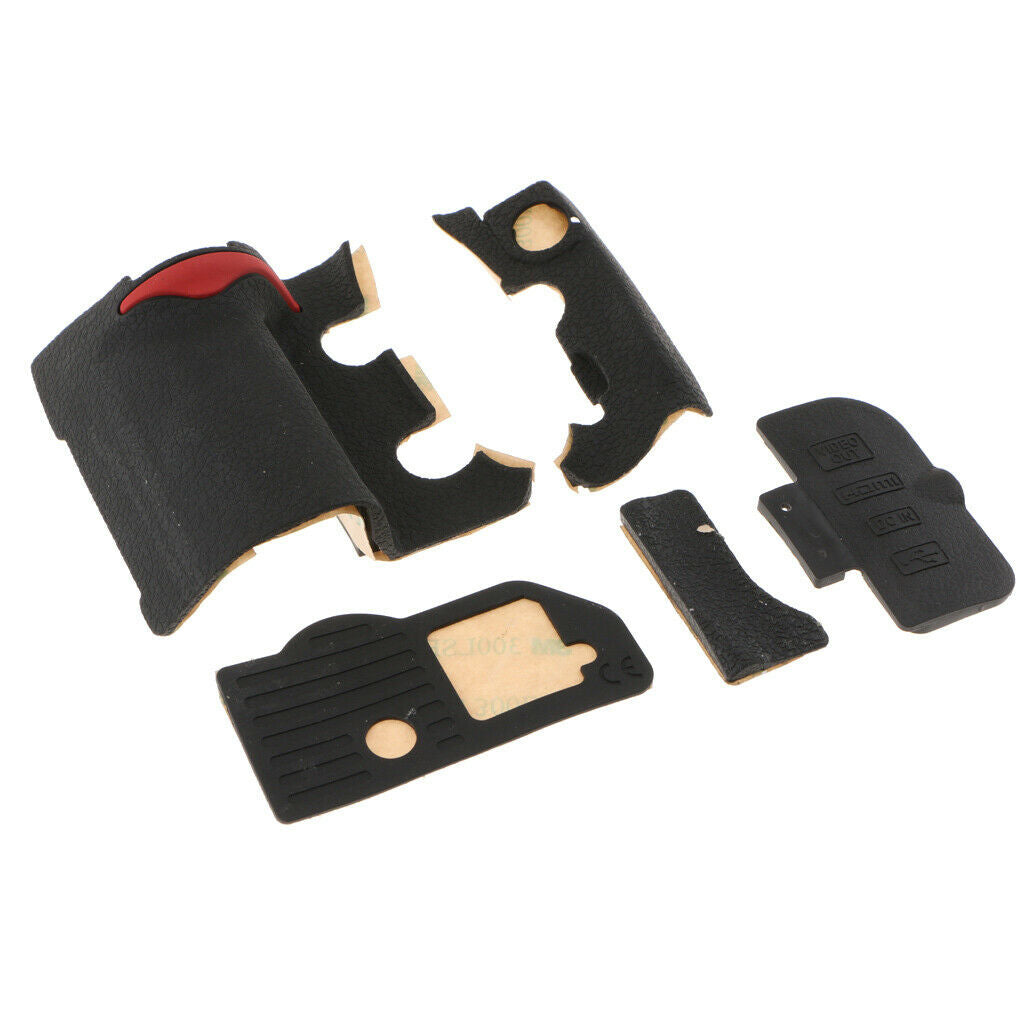 5 Pack Front Rear Grip Rubber Set + USB Cover + Tape for Nikon D300S Camera