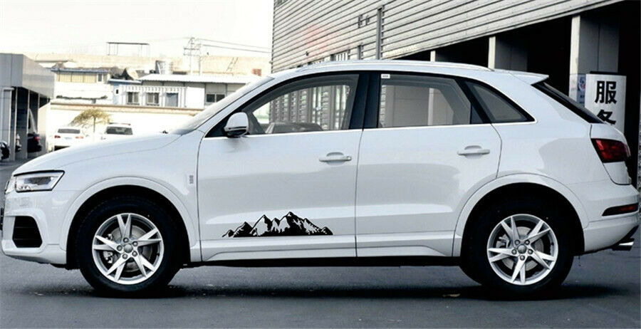 Chinese style Ink painting Art Car Stickers Black Mountain Range Vinyl Decals