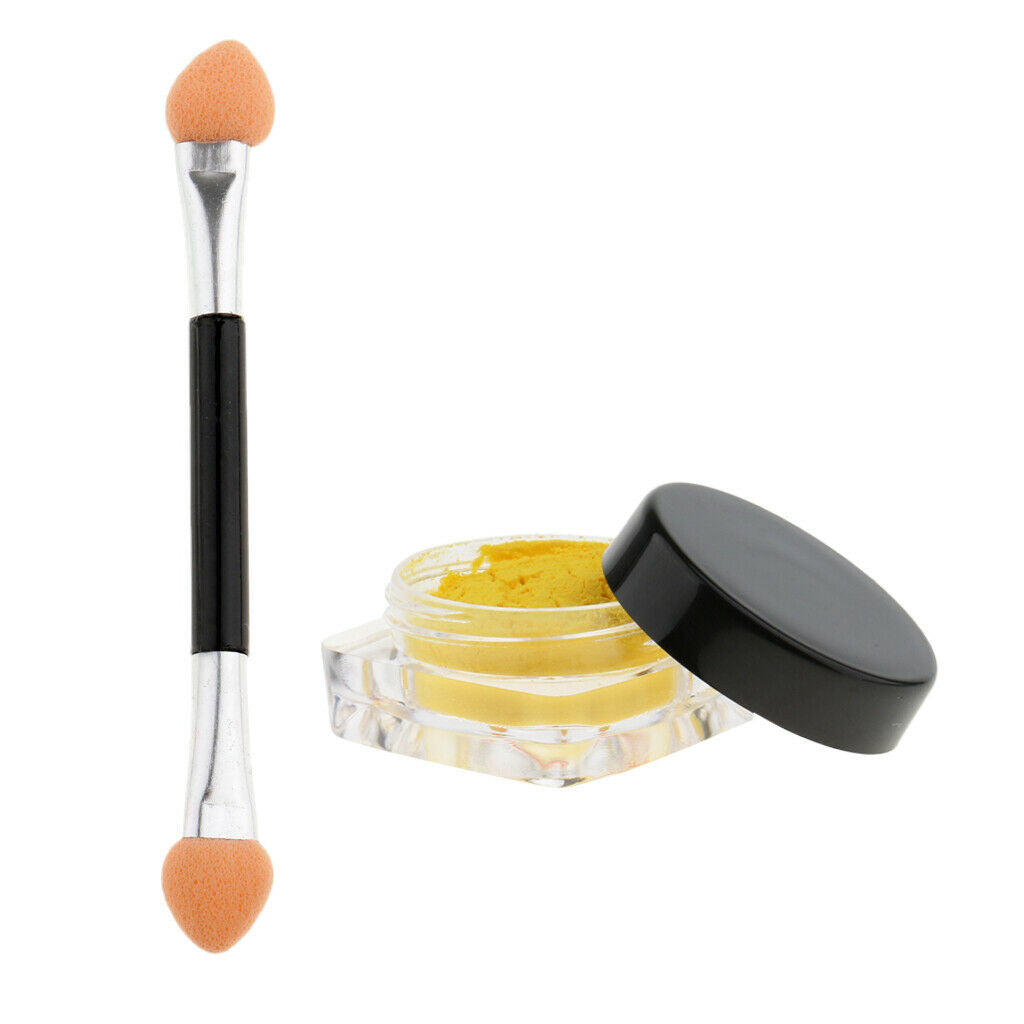 1g Temperature Color Change Nail Polish Pigment Dust Powder+Brush Yellow