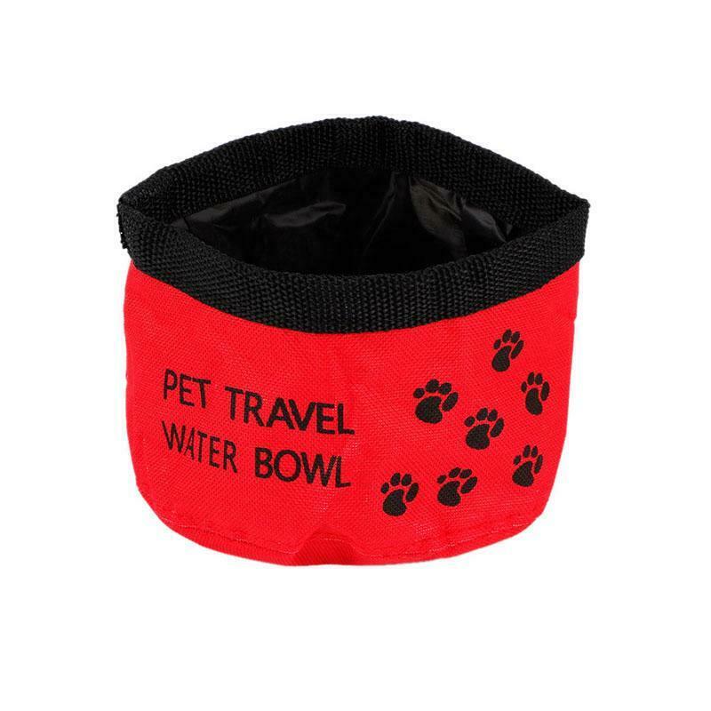 Collapsible Pet Dog Cat Foldable Travel Camping Food Water Feeder Bowl Dish New